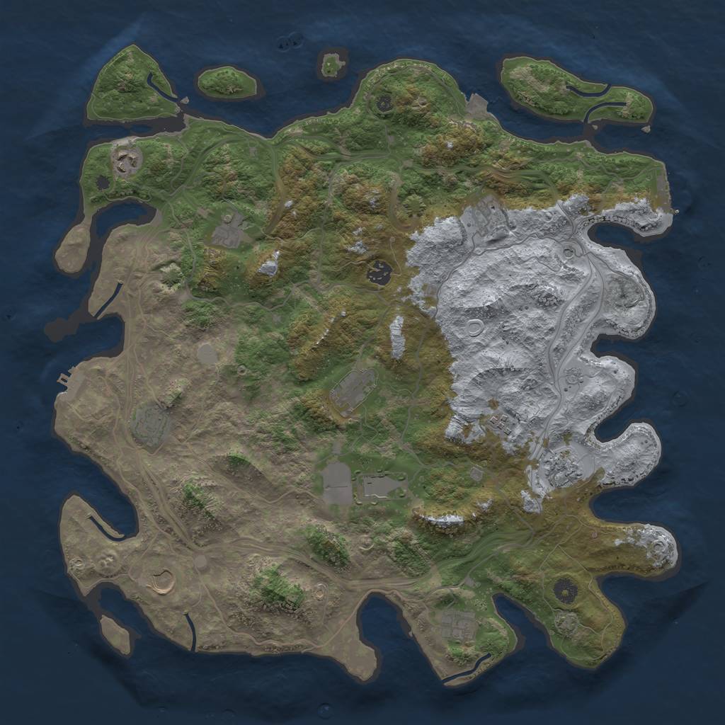 Rust Map: Procedural Map, Size: 4500, Seed: 2002926445, 19 Monuments
