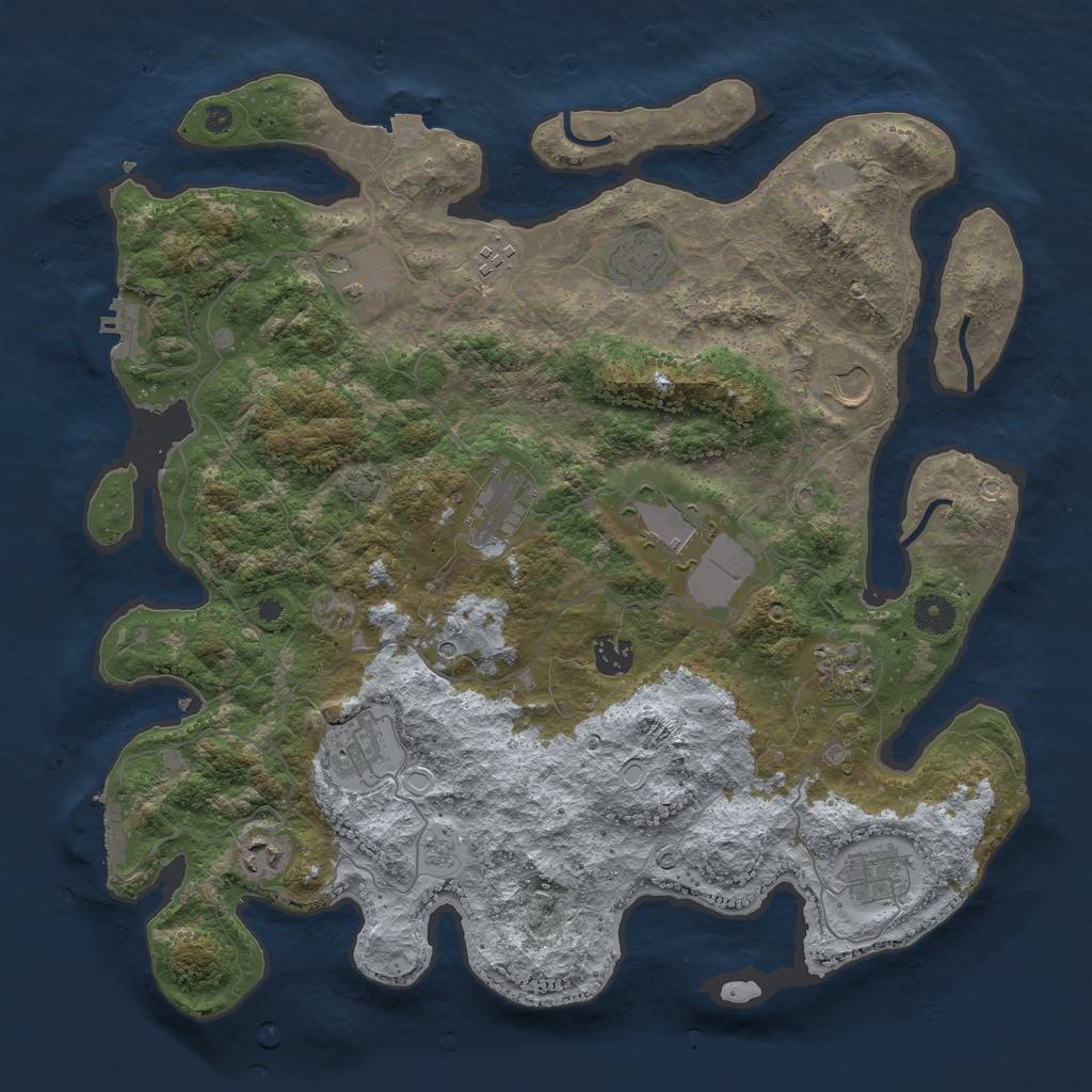 Rust Map: Procedural Map, Size: 4000, Seed: 1516583137, 19 Monuments