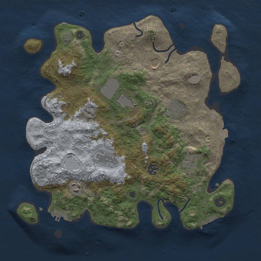 Rust Map: Procedural Map, Size: 3500, Seed: 1662004868, 16 Monuments