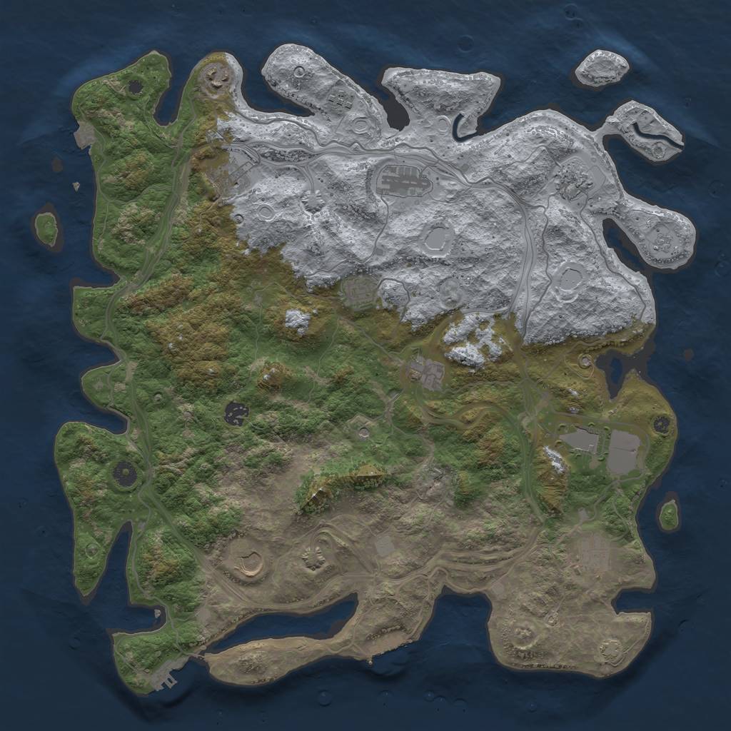 Rust Map: Procedural Map, Size: 4500, Seed: 1018331481, 19 Monuments