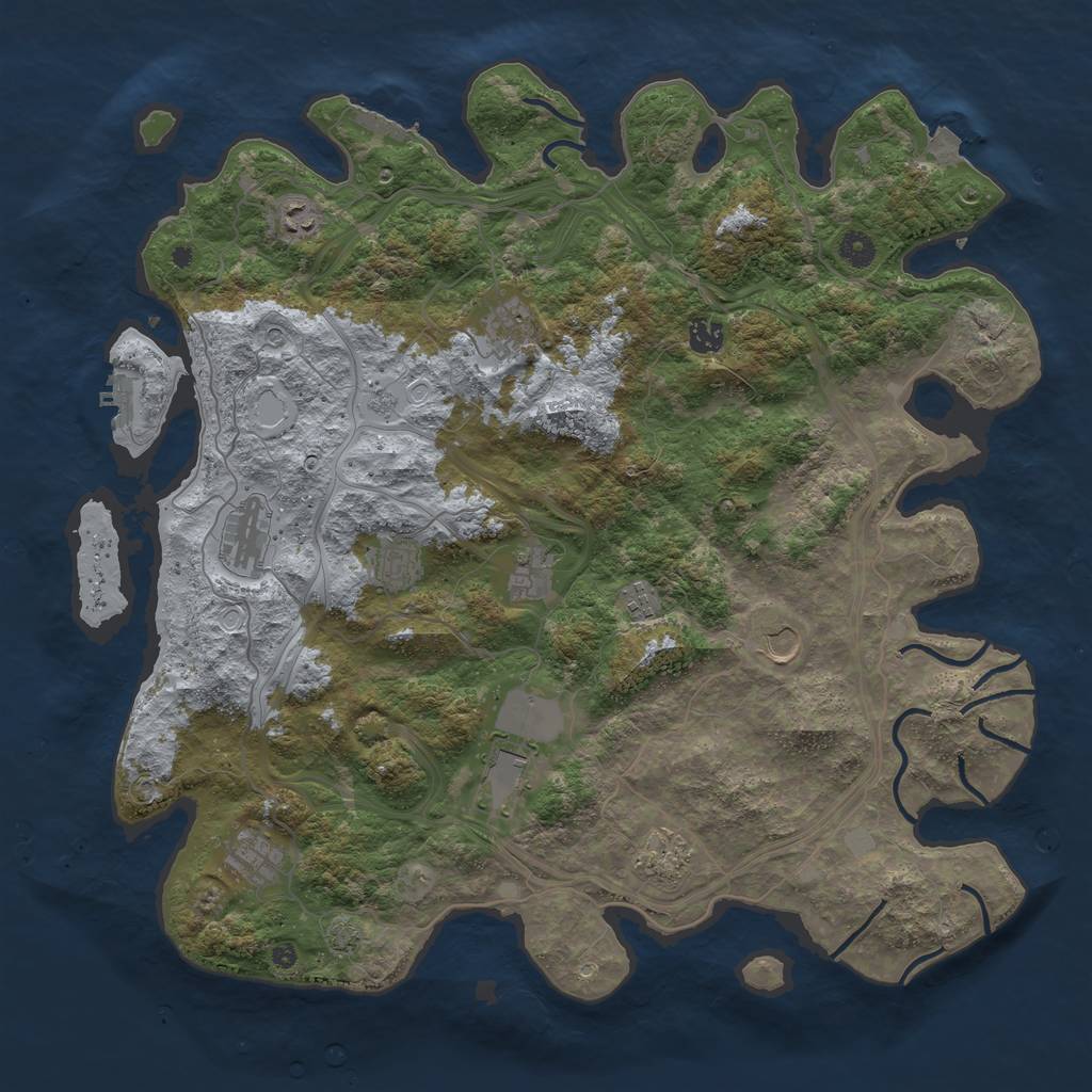 Rust Map: Procedural Map, Size: 4500, Seed: 3769081, 19 Monuments