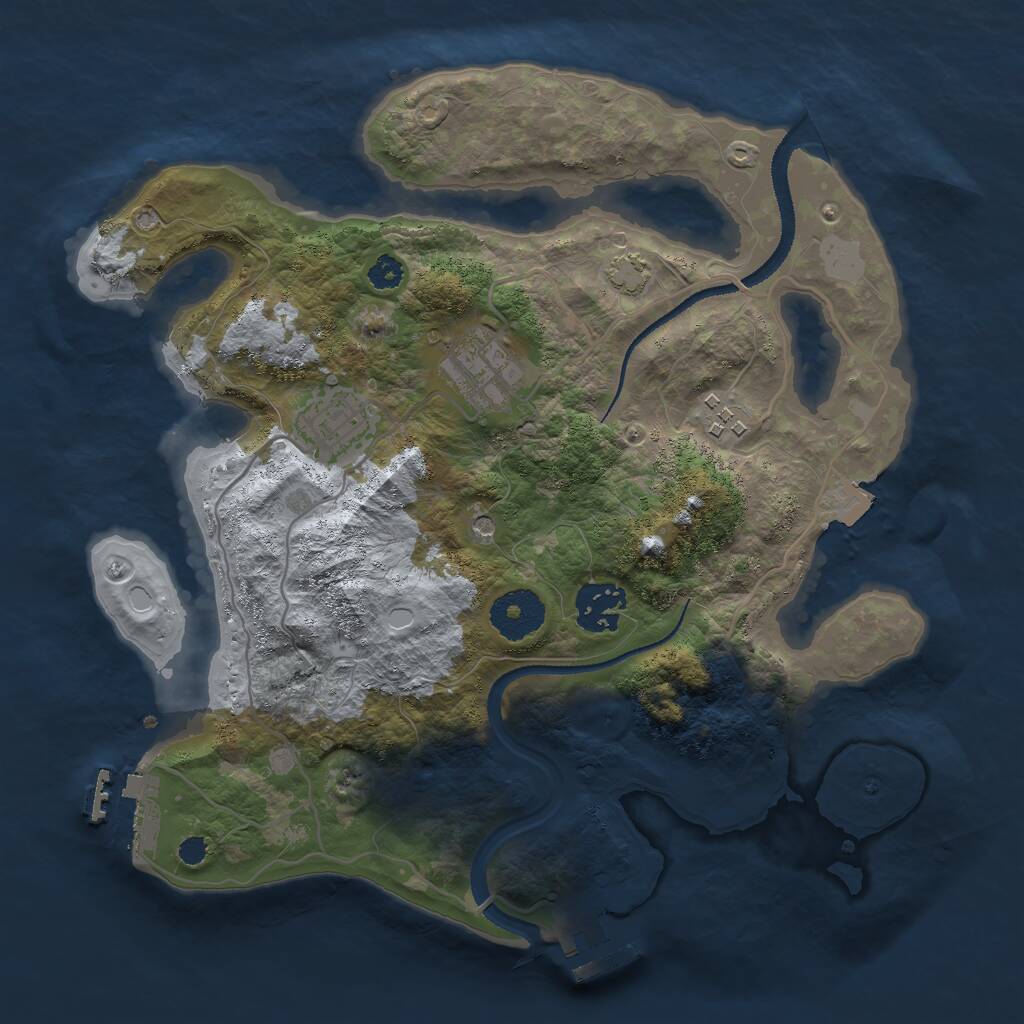 Rust Map: Procedural Map, Size: 3000, Seed: 1859830127, 9 Monuments