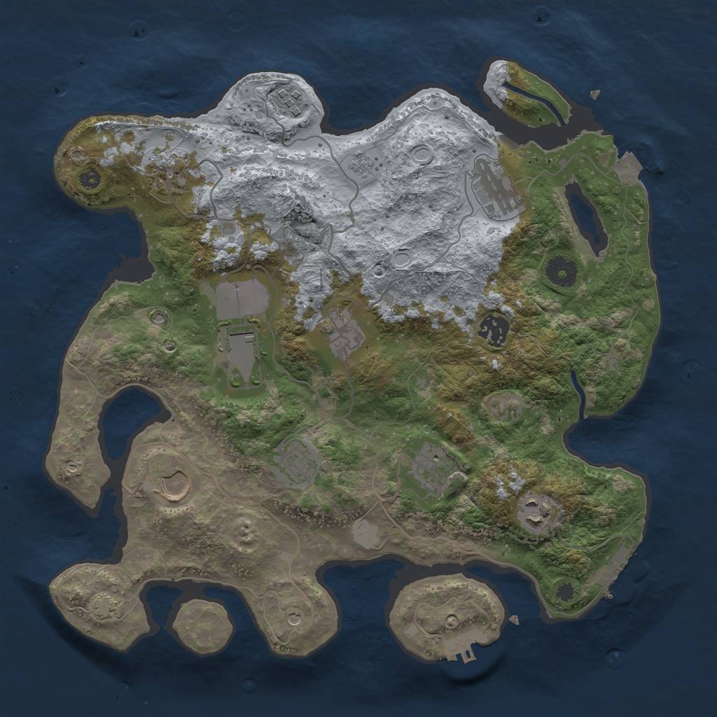 Rust Map: Procedural Map, Size: 3500, Seed: 1227192713, 18 Monuments