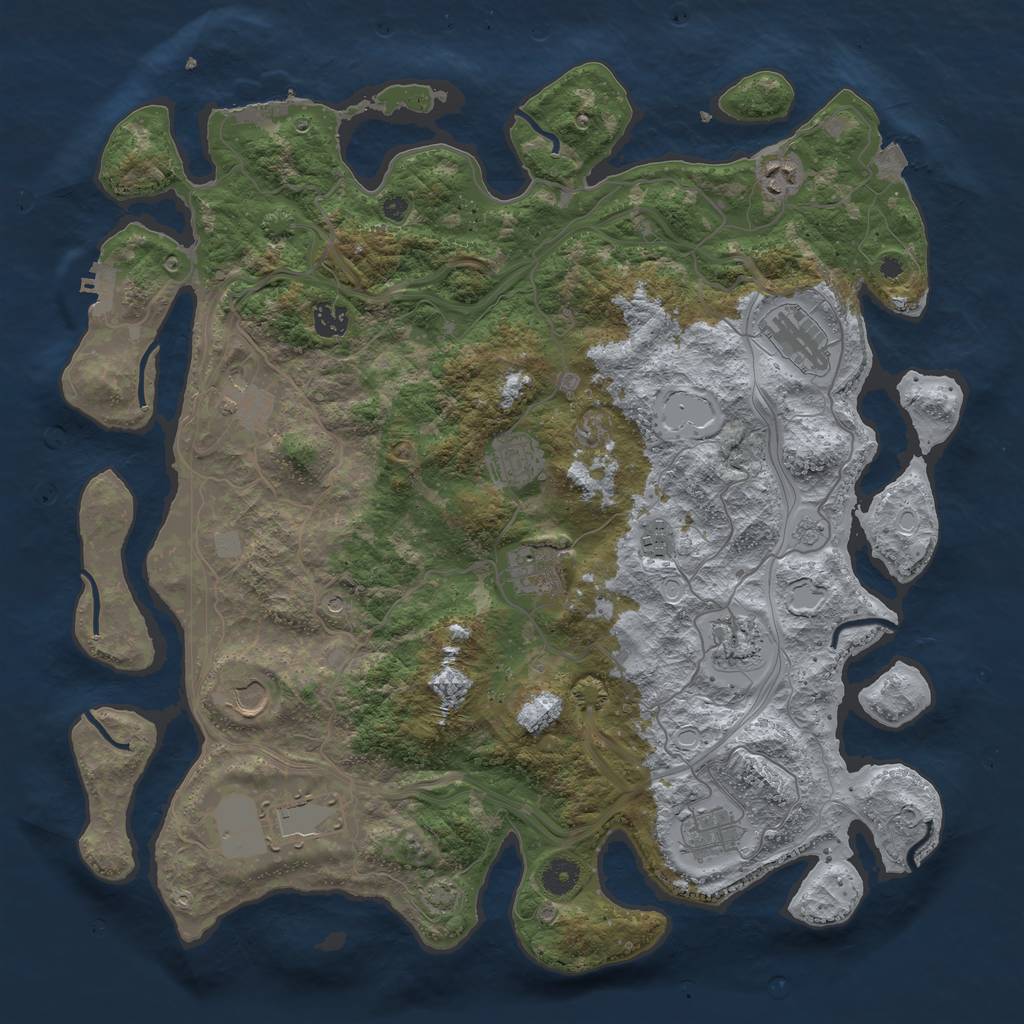 Rust Map: Procedural Map, Size: 4250, Seed: 182096071, 19 Monuments