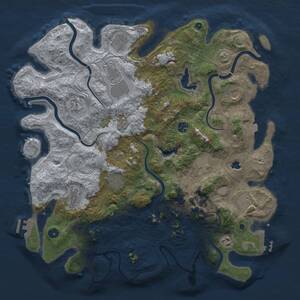 Thumbnail Rust Map: Procedural Map, Size: 4400, Seed: 888994545, 17 Monuments