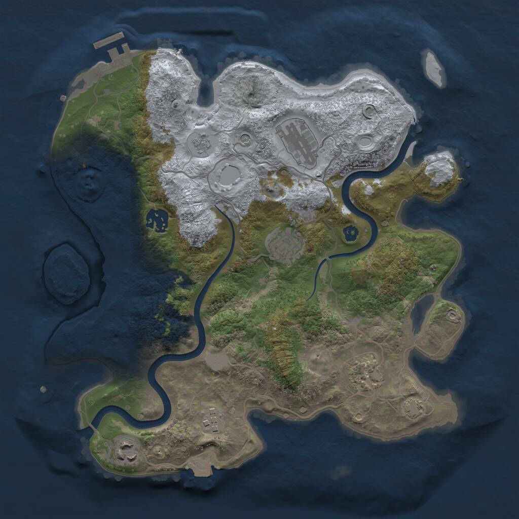 Rust Map: Procedural Map, Size: 3300, Seed: 1879856365, 11 Monuments