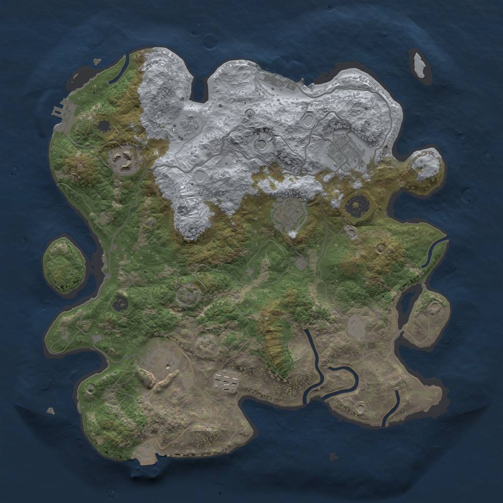 Rust Map: Procedural Map, Size: 3300, Seed: 1879856365, 13 Monuments