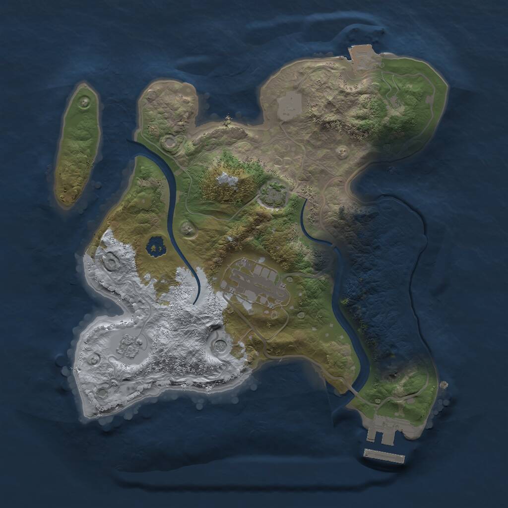 Rust Map: Procedural Map, Size: 2500, Seed: 524462303, 6 Monuments
