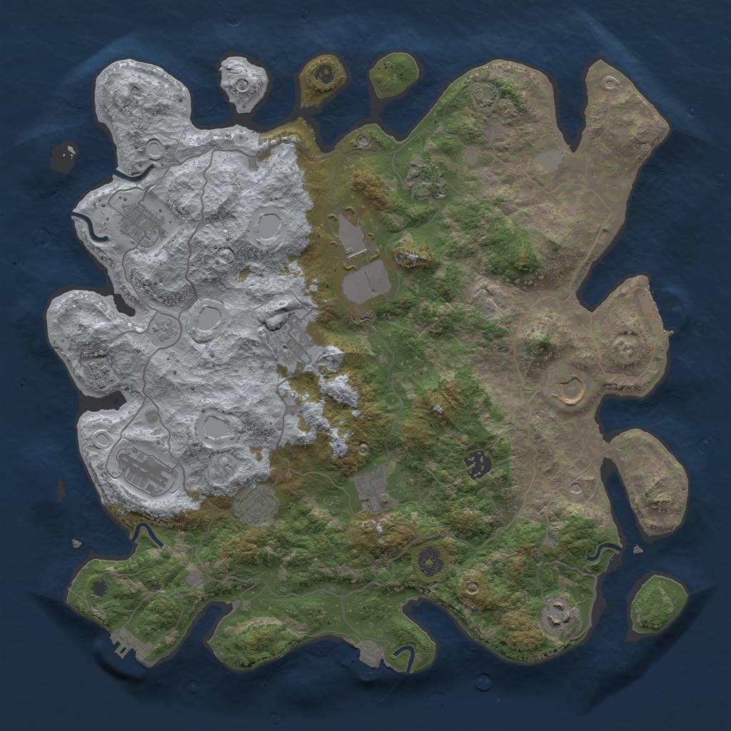 Rust Map: Procedural Map, Size: 4000, Seed: 513308846, 19 Monuments