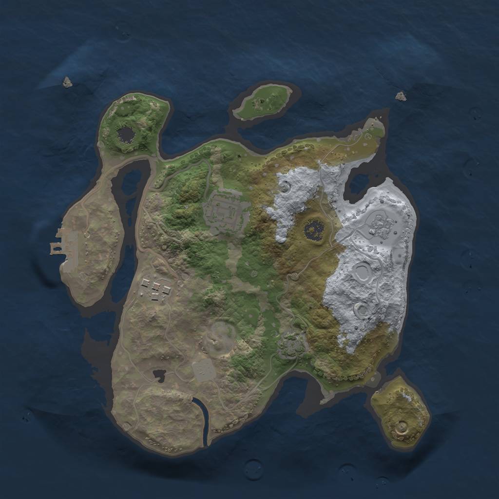 Rust Map: Procedural Map, Size: 2500, Seed: 7123720, 8 Monuments