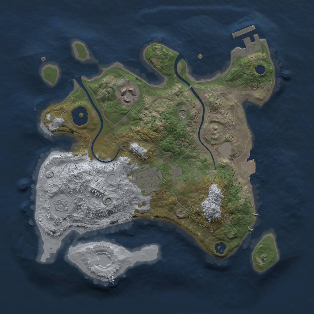 Rust Map: Procedural Map, Size: 2655, Seed: 113332819, 6 Monuments