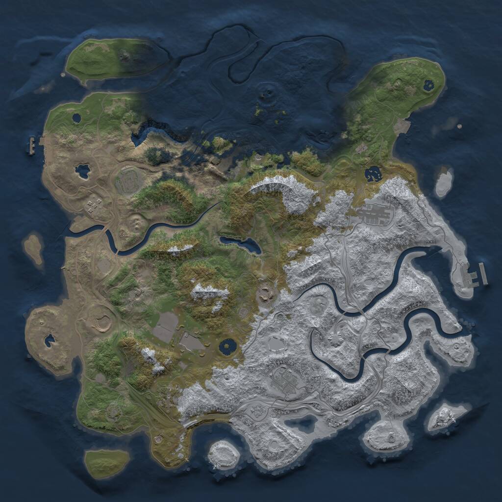 Rust Map: Procedural Map, Size: 4500, Seed: 1636782292, 16 Monuments