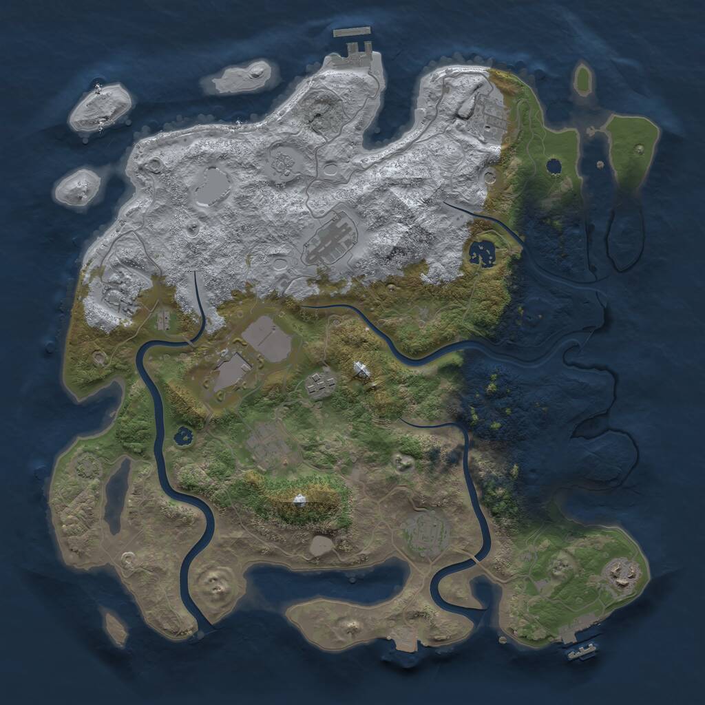 Rust Map: Procedural Map, Size: 3800, Seed: 534, 15 Monuments
