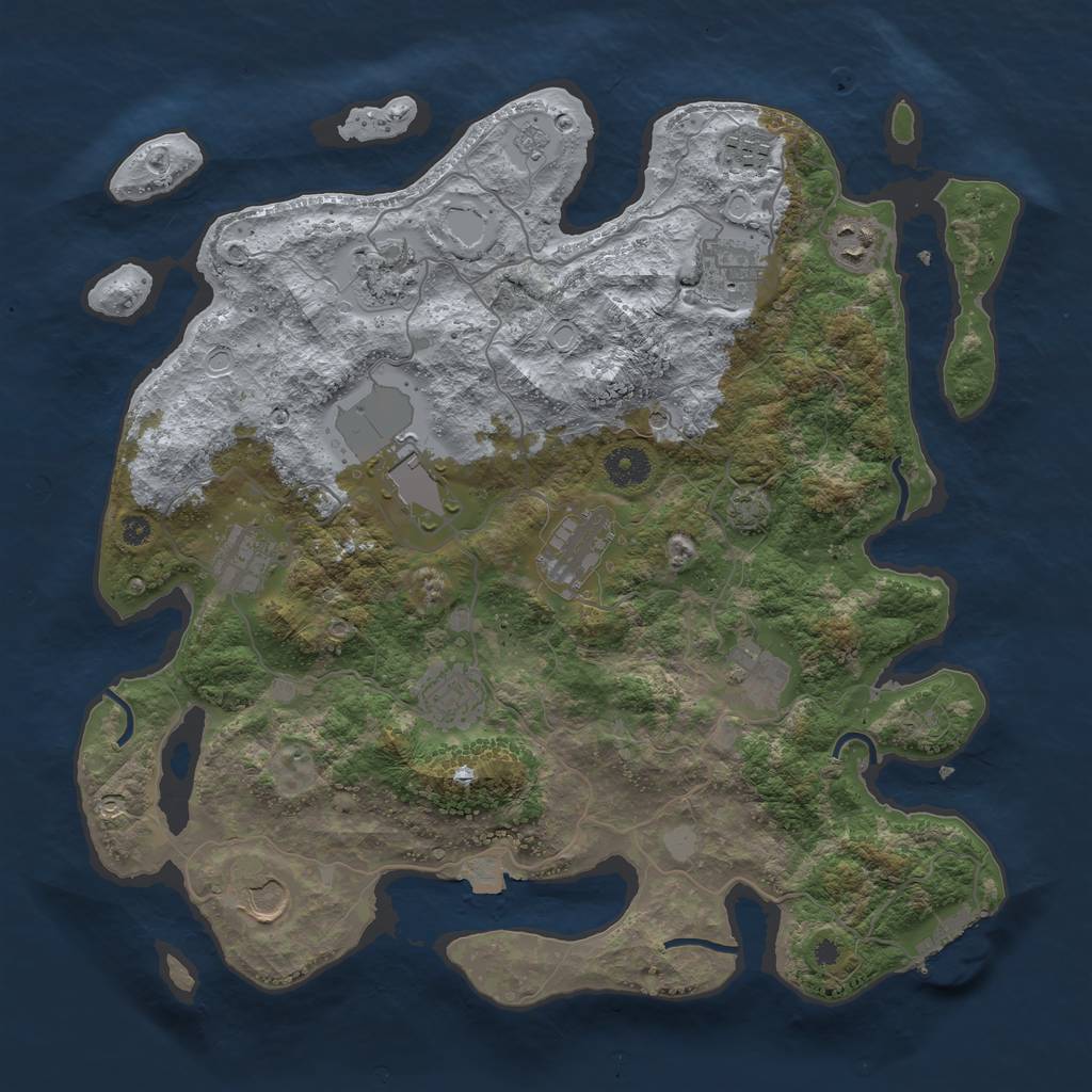 Rust Map: Procedural Map, Size: 3800, Seed: 534, 17 Monuments