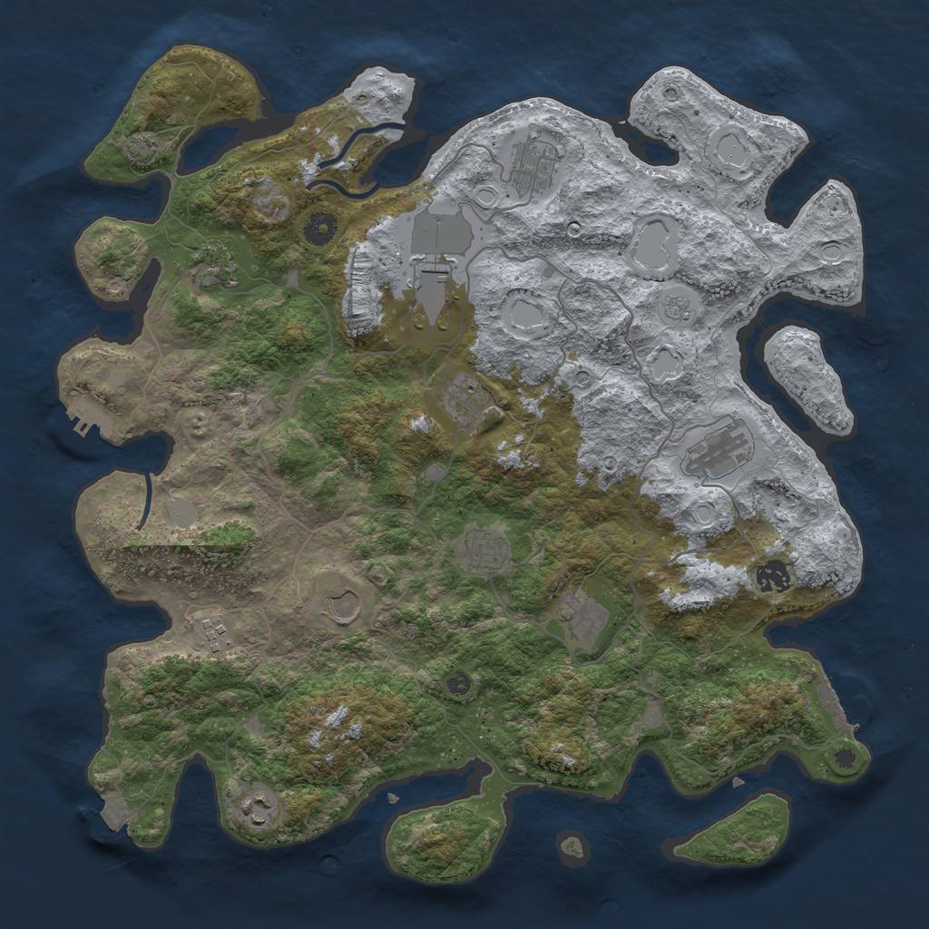 Rust Map: Procedural Map, Size: 4100, Seed: 52631324, 19 Monuments
