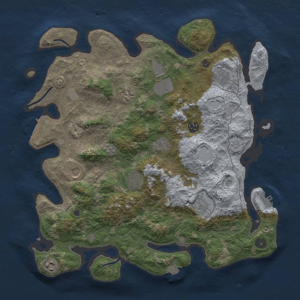 Rust Map: Procedural Map, Size: 4000, Seed: 547821744, 18 Monuments