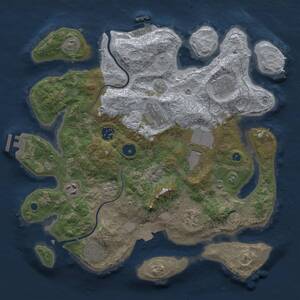 Thumbnail Rust Map: Procedural Map, Size: 3500, Seed: 2041342731, 13 Monuments