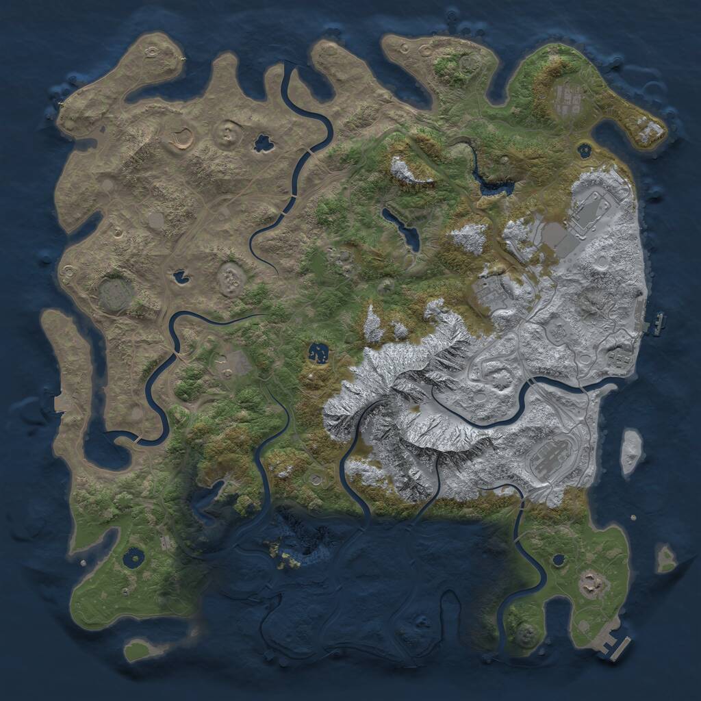 Rust Map: Procedural Map, Size: 5000, Seed: 69162, 17 Monuments
