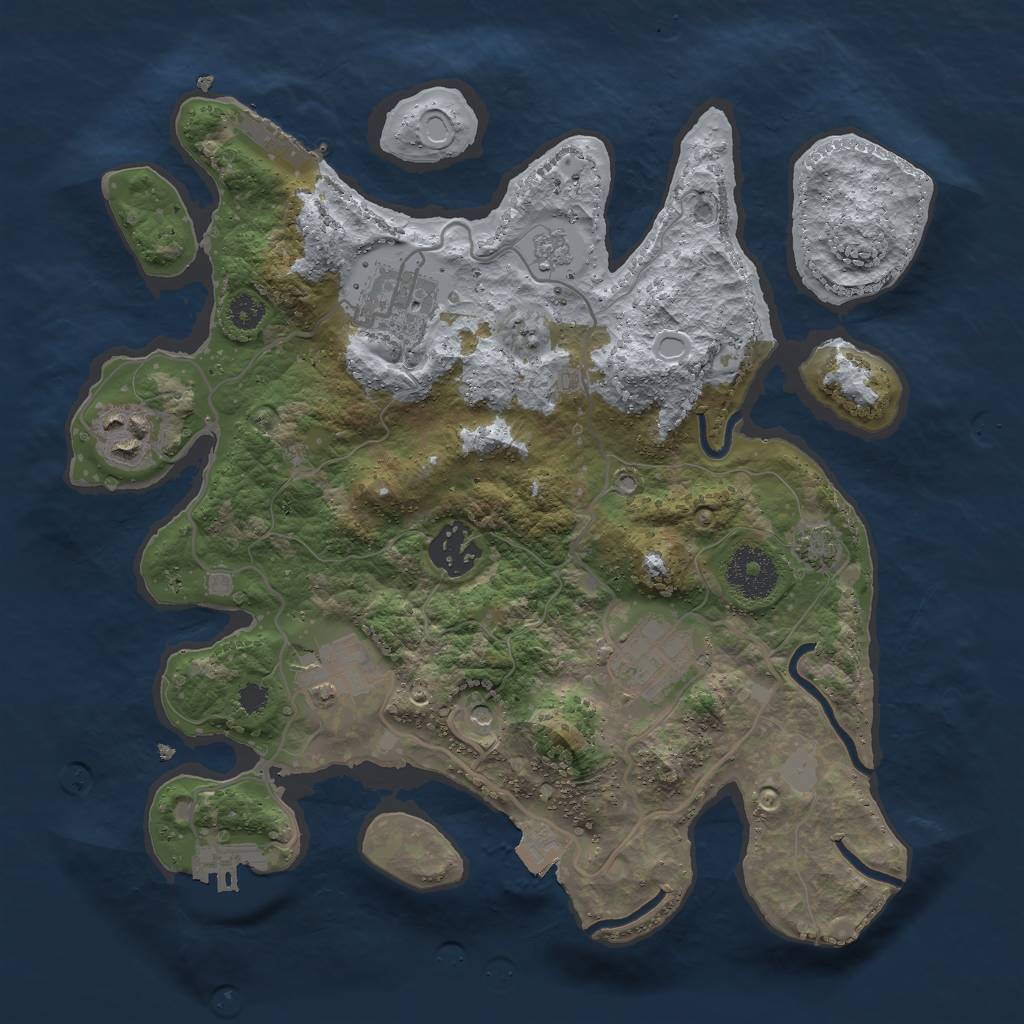 Rust Map: Procedural Map, Size: 3000, Seed: 220, 13 Monuments