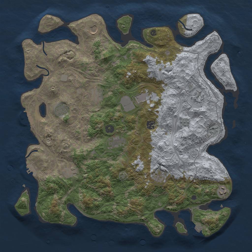 Rust Map: Procedural Map, Size: 4250, Seed: 378467169, 19 Monuments