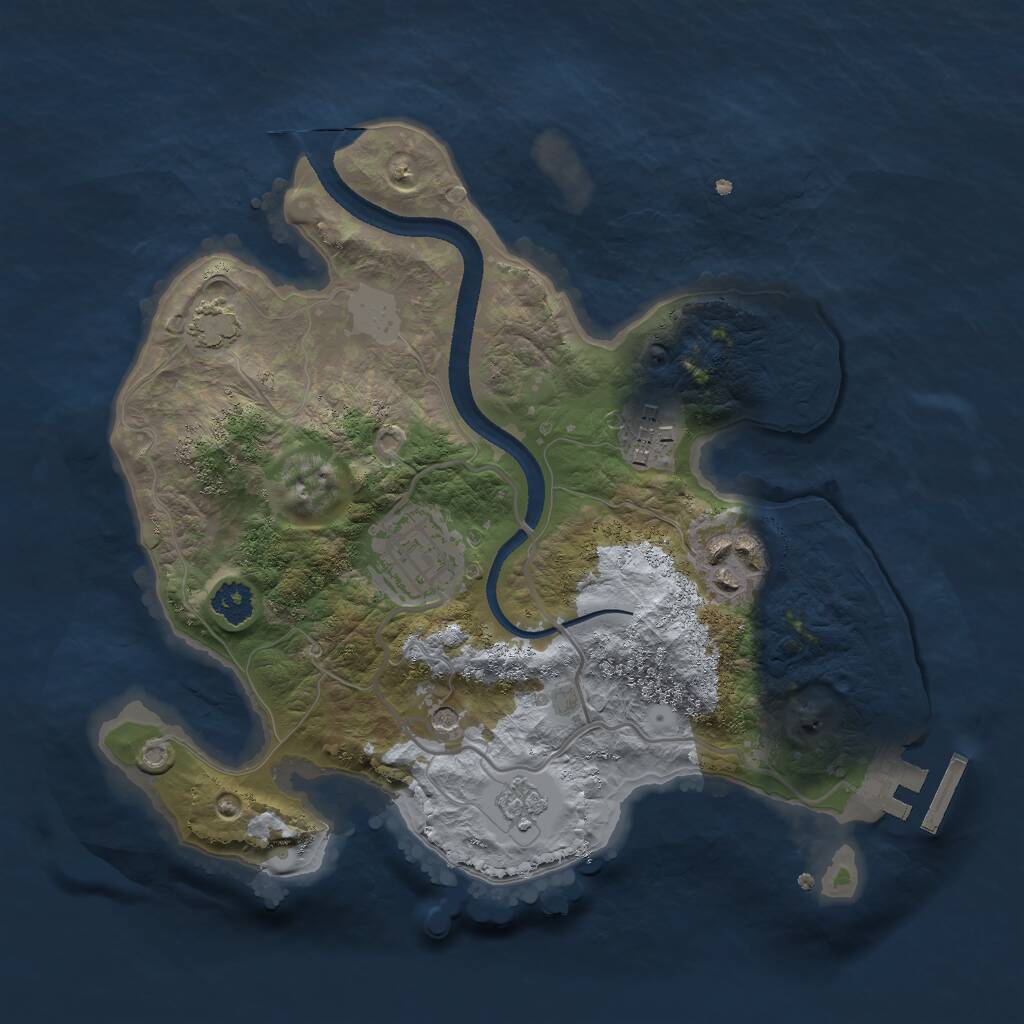 Rust Map: Procedural Map, Size: 2500, Seed: 1892863076, 8 Monuments
