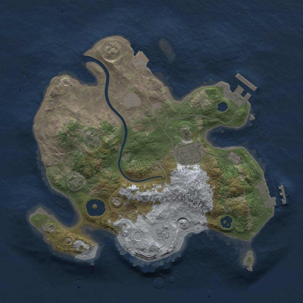 Rust Map: Procedural Map, Size: 2500, Seed: 1892863076, 6 Monuments