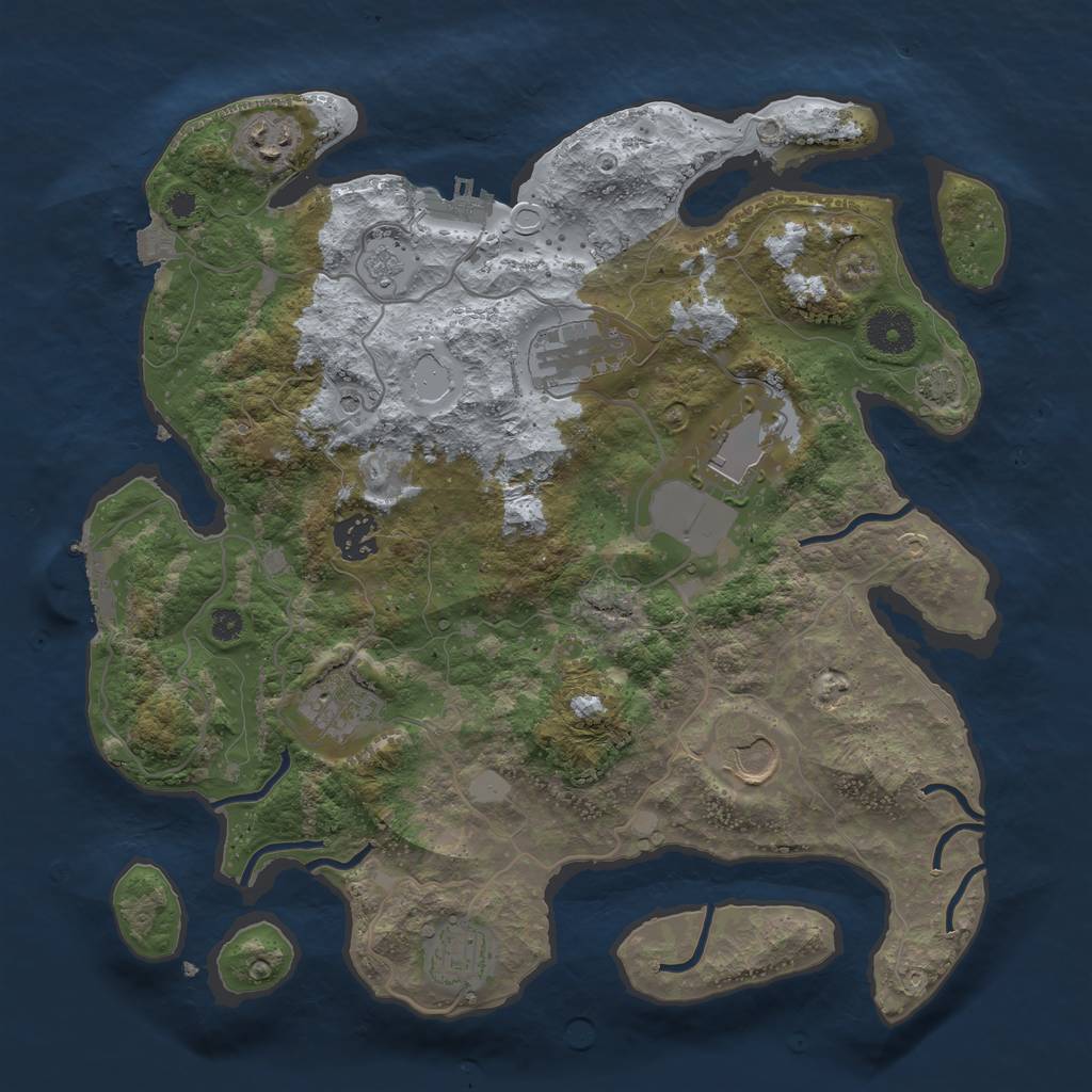 Rust Map: Procedural Map, Size: 3500, Seed: 78696698, 15 Monuments
