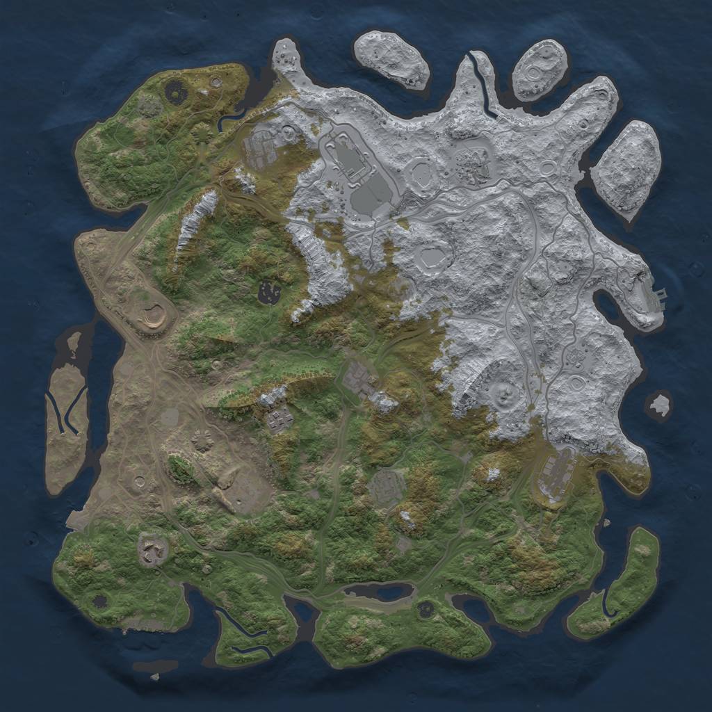 Rust Map: Procedural Map, Size: 4500, Seed: 674358698, 19 Monuments