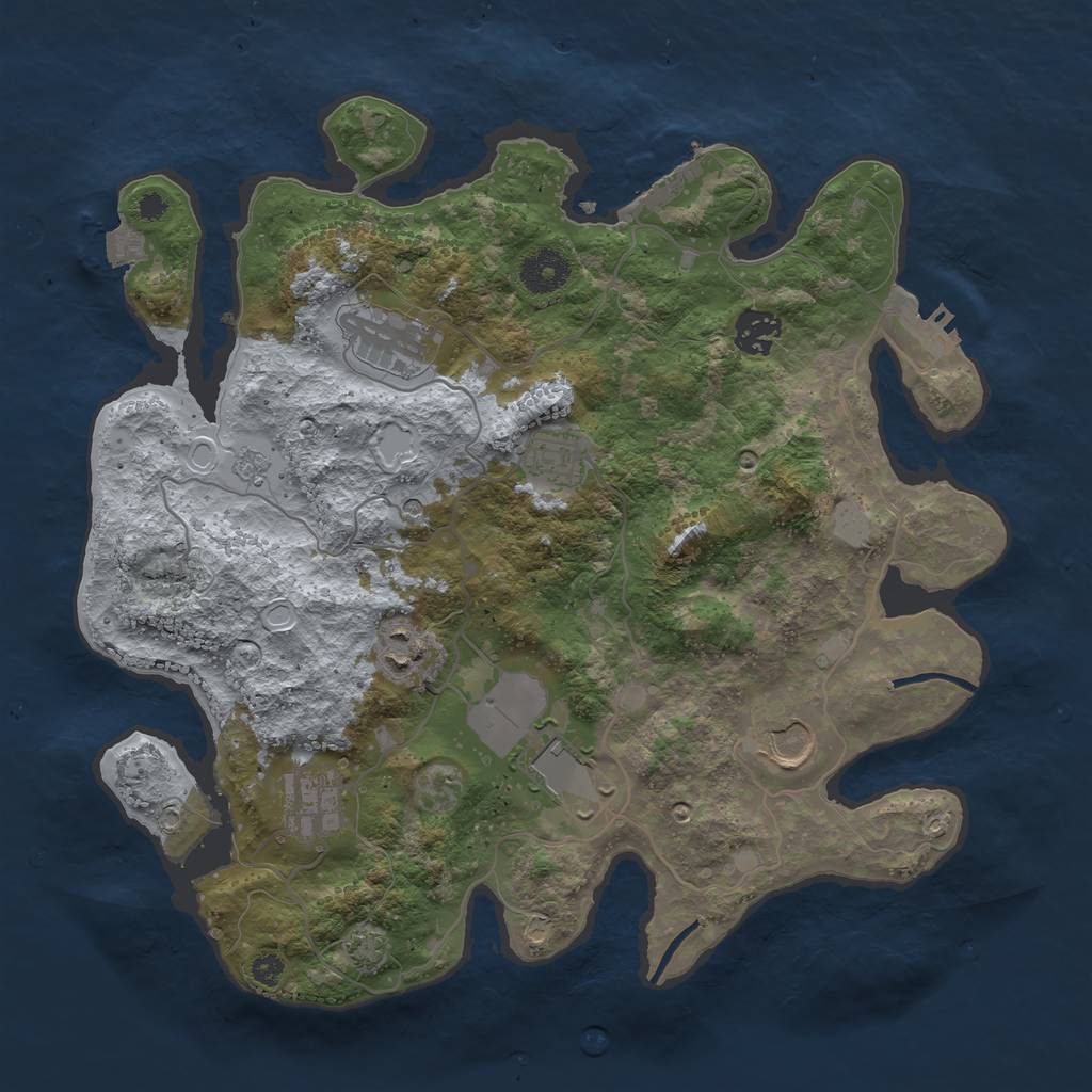 Rust Map: Procedural Map, Size: 3500, Seed: 770932592, 15 Monuments