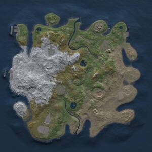 Thumbnail Rust Map: Procedural Map, Size: 3500, Seed: 770932592, 14 Monuments