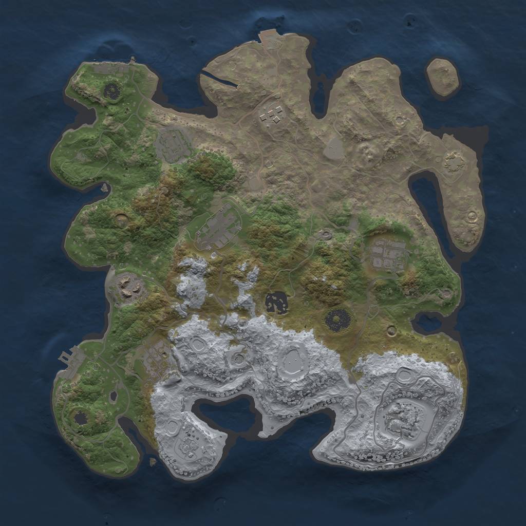 Rust Map: Procedural Map, Size: 3300, Seed: 1999956811, 16 Monuments