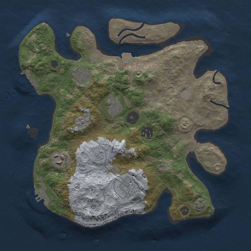 Rust Map: Procedural Map, Size: 3000, Seed: 88532, 14 Monuments