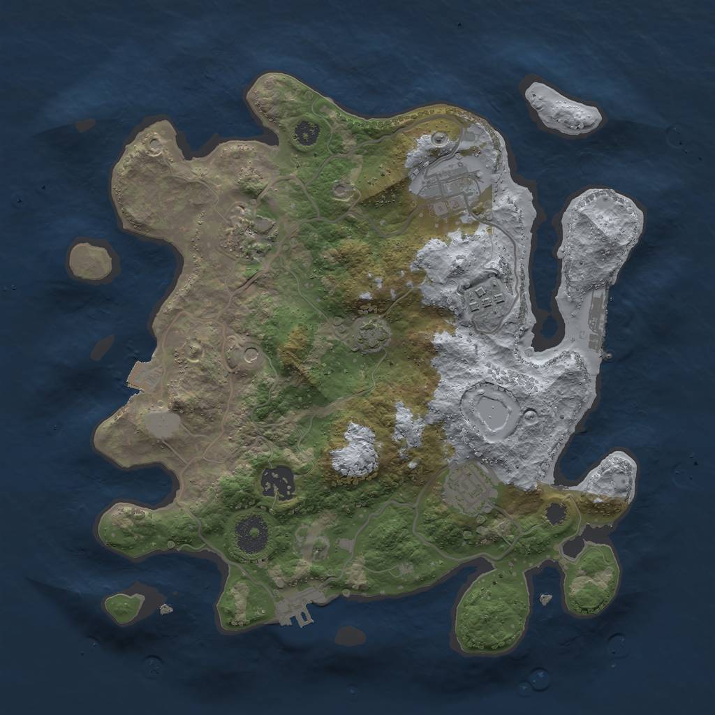 Rust Map: Procedural Map, Size: 3000, Seed: 2068613860, 12 Monuments