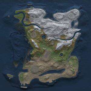Thumbnail Rust Map: Procedural Map, Size: 3000, Seed: 1018331481, 11 Monuments