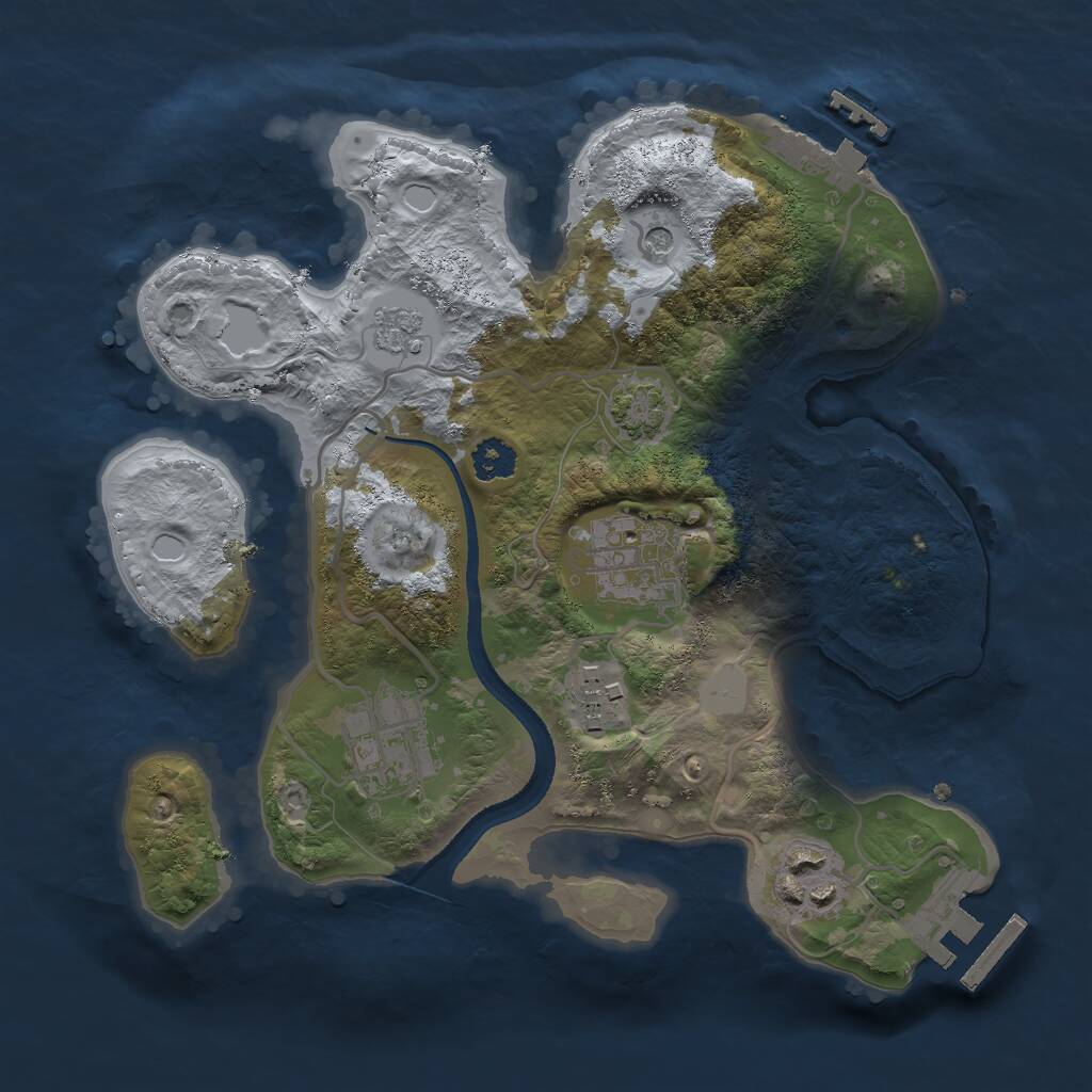 Rust Map: Procedural Map, Size: 2500, Seed: 125590567, 10 Monuments
