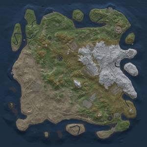 Thumbnail Rust Map: Procedural Map, Size: 4250, Seed: 1371164988, 19 Monuments