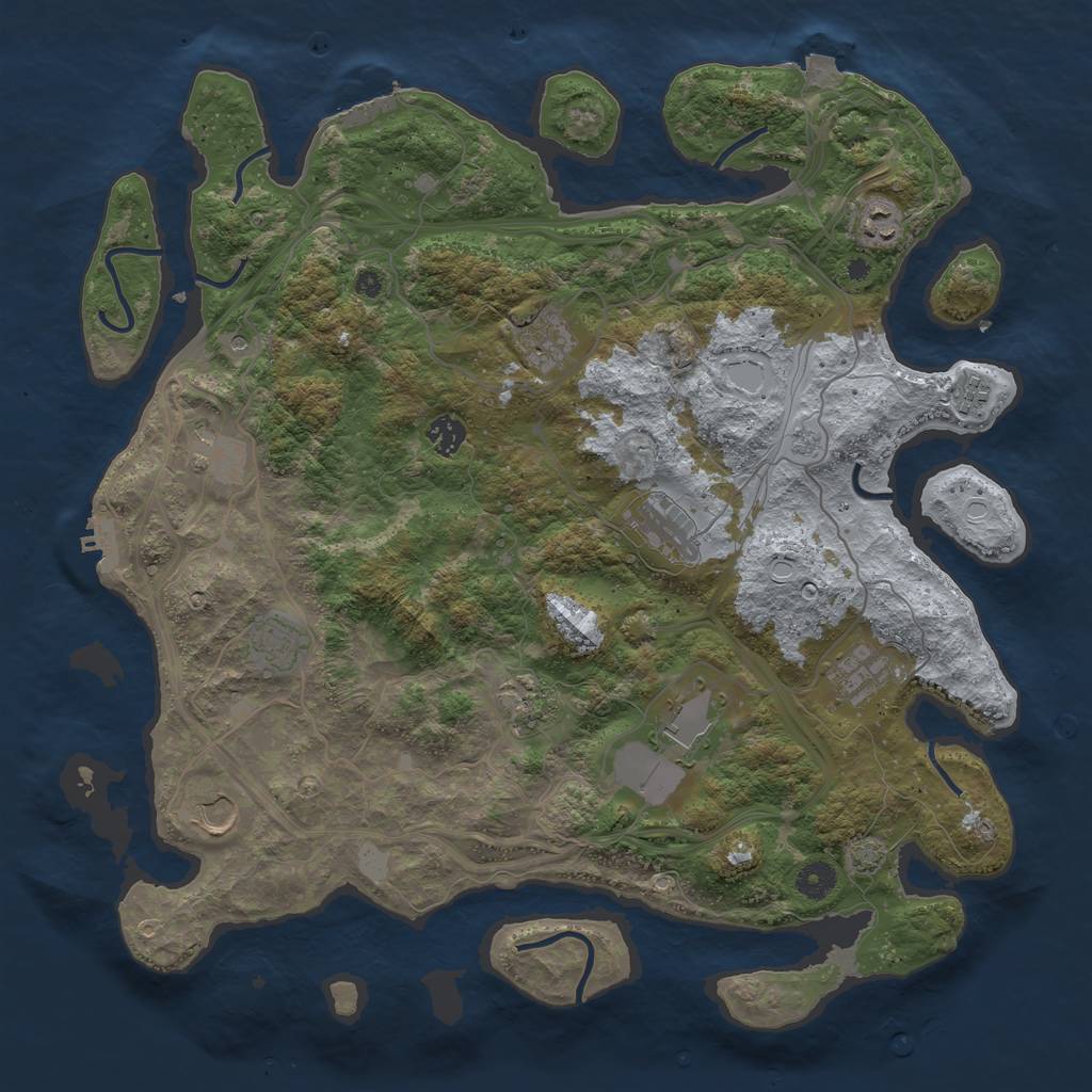 Rust Map: Procedural Map, Size: 4250, Seed: 1371164988, 19 Monuments