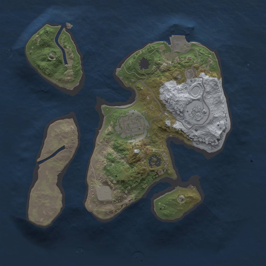 Rust Map: Procedural Map, Size: 2000, Seed: 30491, 5 Monuments