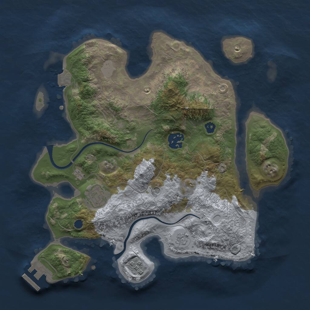 Rust Map: Procedural Map, Size: 2850, Seed: 627446662, 7 Monuments