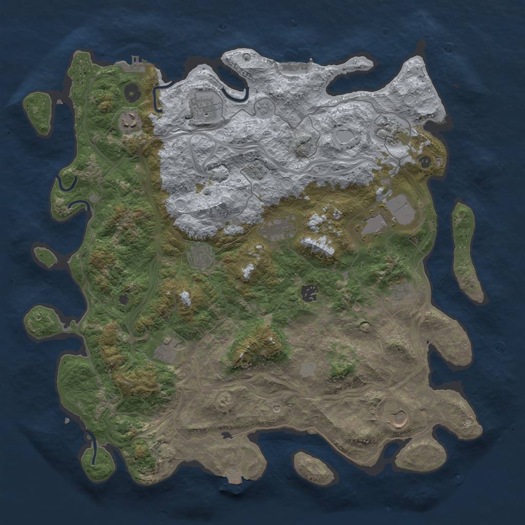 Rust Map: Procedural Map, Size: 4500, Seed: 63563819, 19 Monuments