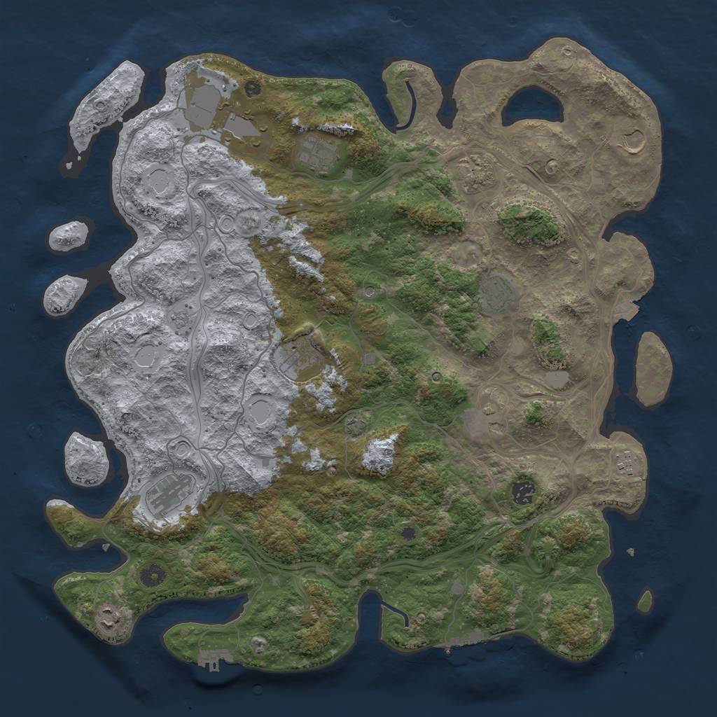 Rust Map: Procedural Map, Size: 4500, Seed: 11111112, 19 Monuments