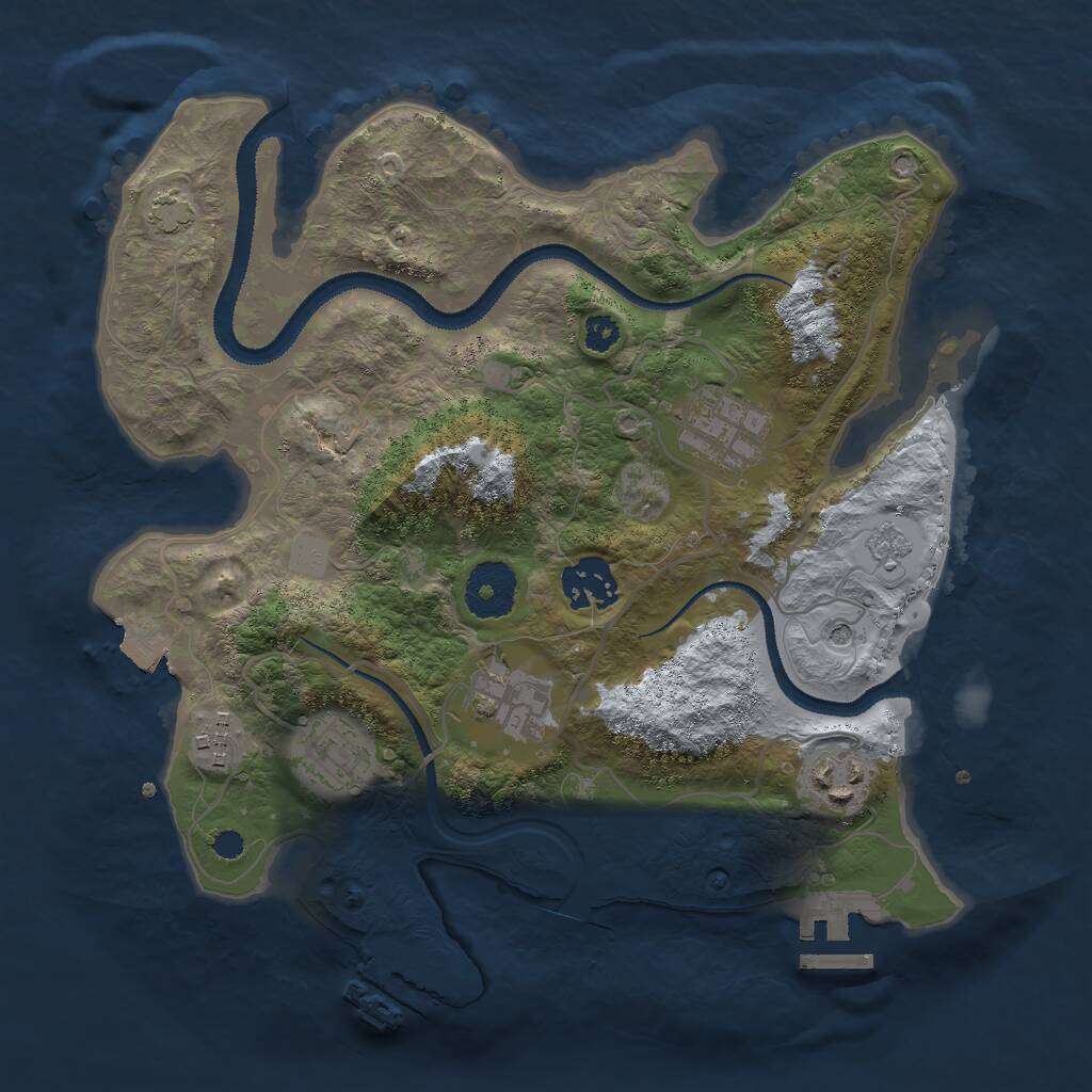 Rust Map: Procedural Map, Size: 3000, Seed: 548140726, 12 Monuments