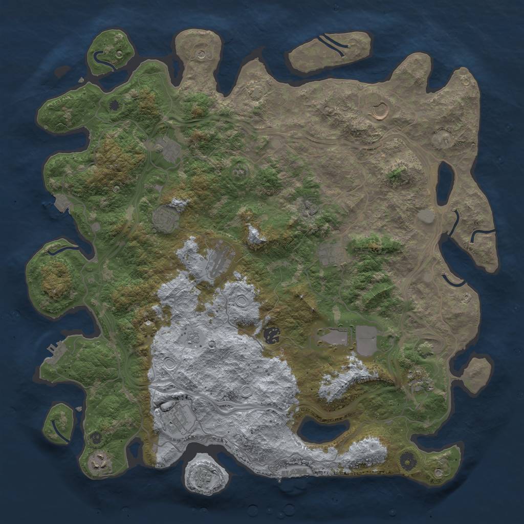 Rust Map: Procedural Map, Size: 4500, Seed: 8713, 19 Monuments