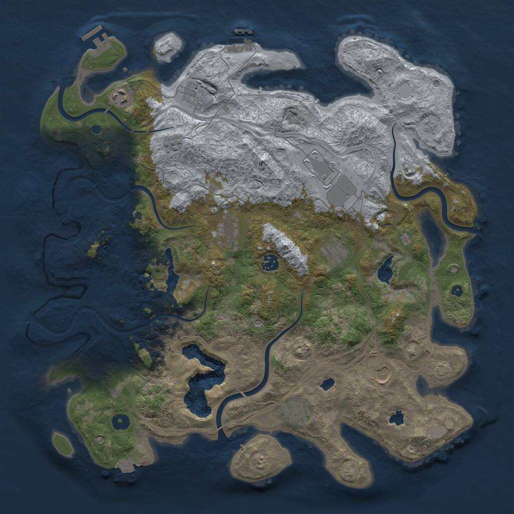 Rust Map: Procedural Map, Size: 4500, Seed: 1851977979, 15 Monuments