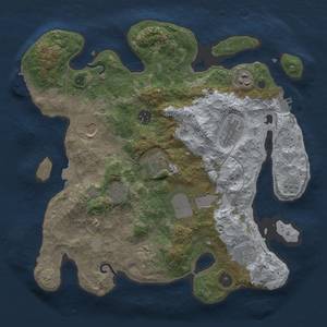 Thumbnail Rust Map: Procedural Map, Size: 3500, Seed: 1000229886, 18 Monuments