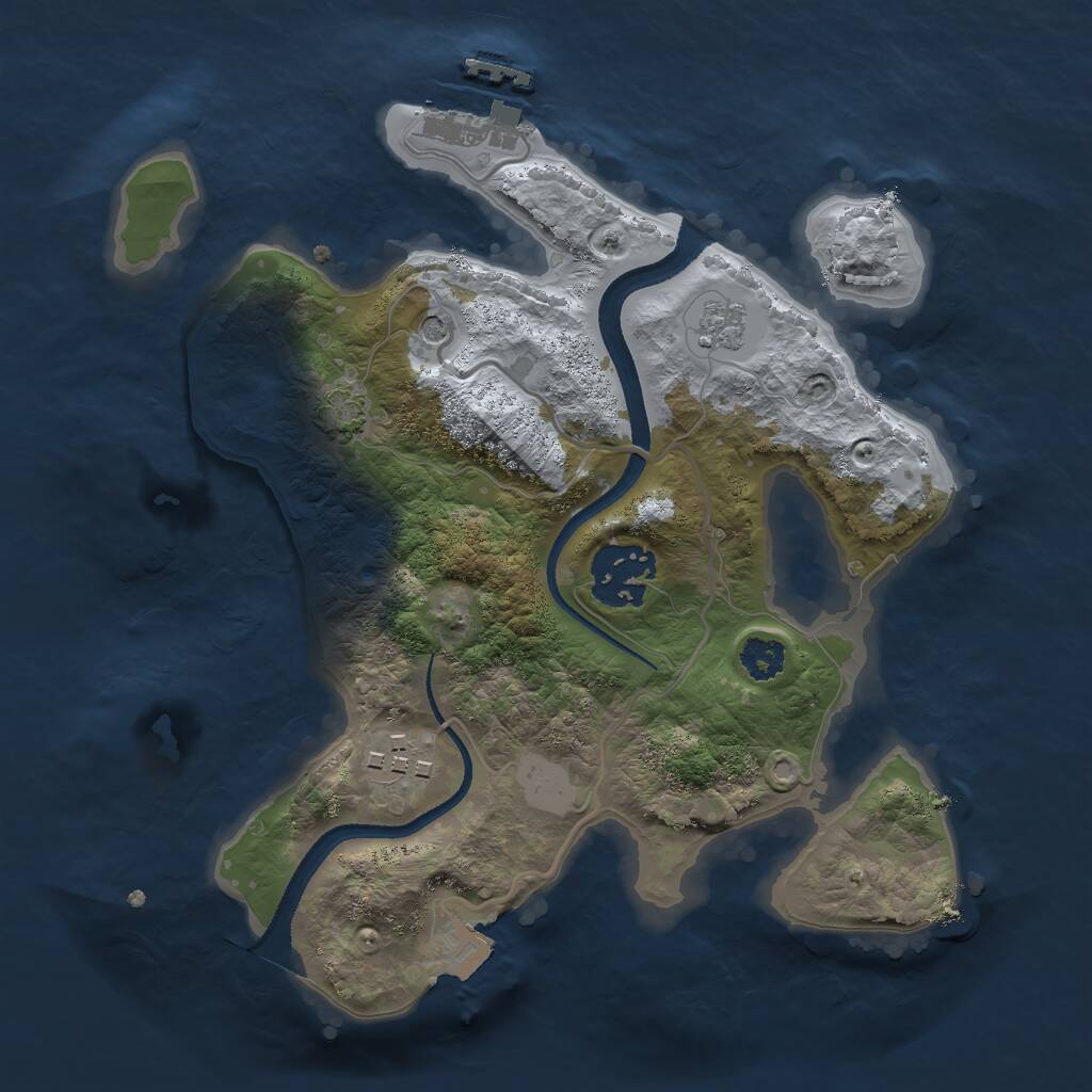 Rust Map: Procedural Map, Size: 2513, Seed: 32334324, 7 Monuments