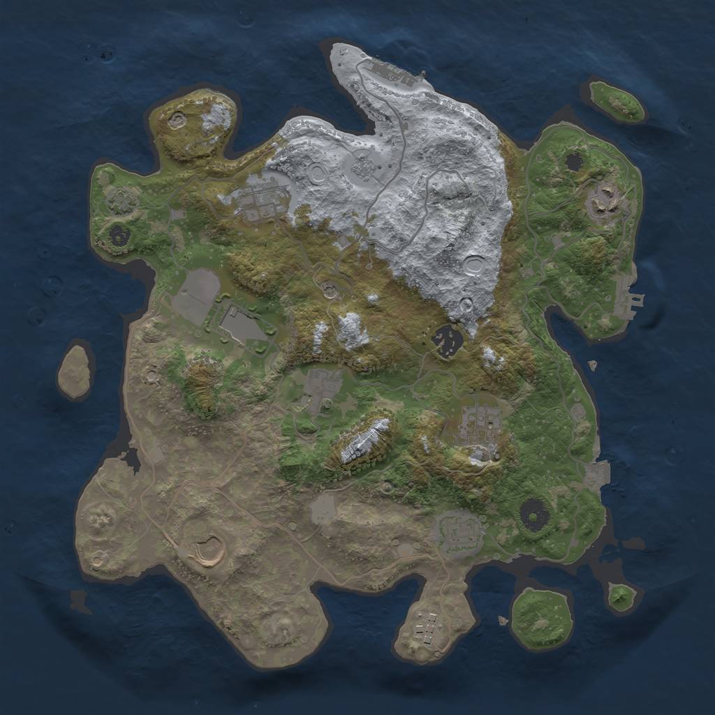 Rust Map: Procedural Map, Size: 3500, Seed: 767381400, 17 Monuments
