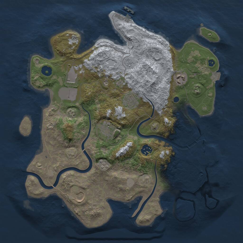 Rust Map: Procedural Map, Size: 3500, Seed: 767381400, 13 Monuments