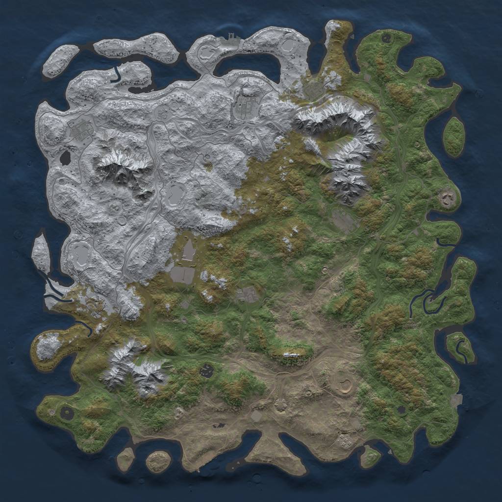 Rust Map: Procedural Map, Size: 5500, Seed: 23318, 19 Monuments