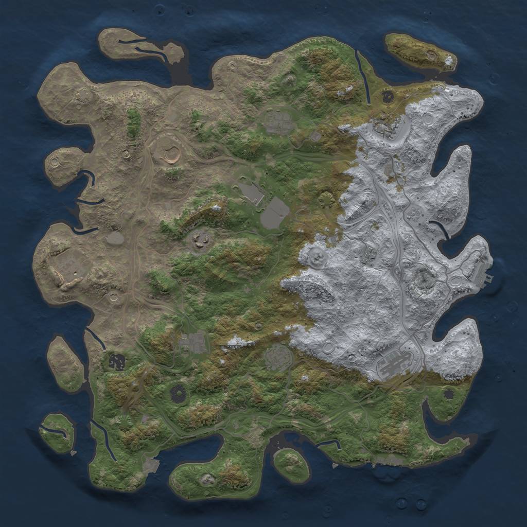 Rust Map: Procedural Map, Size: 4500, Seed: 666667, 19 Monuments